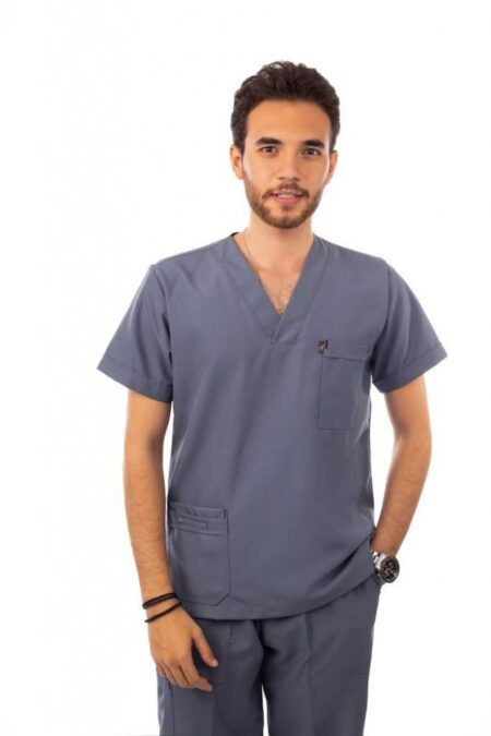 classic scrub set dark grey