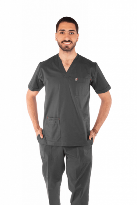 classic scrub set dark grey