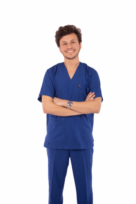 classic scrub set dark steel blue