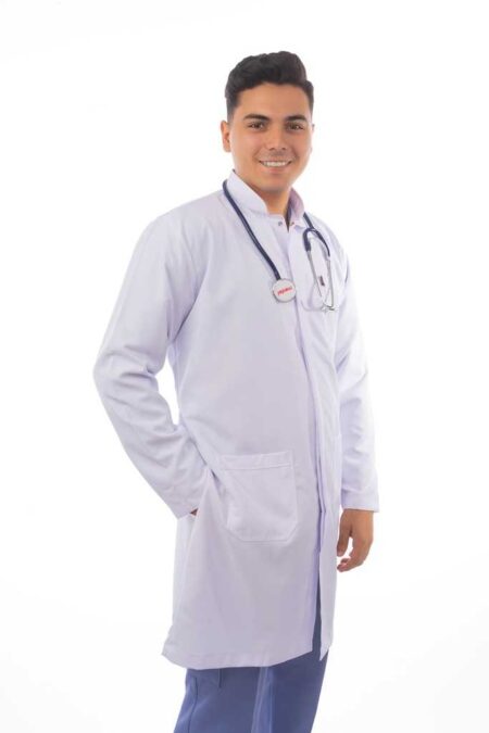 men's royal long lab coat