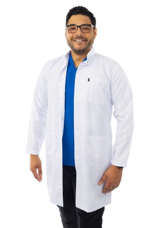 men's royal long lab coat