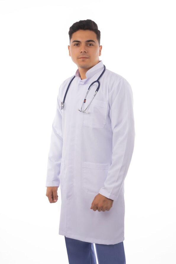 men's royal long lab coat